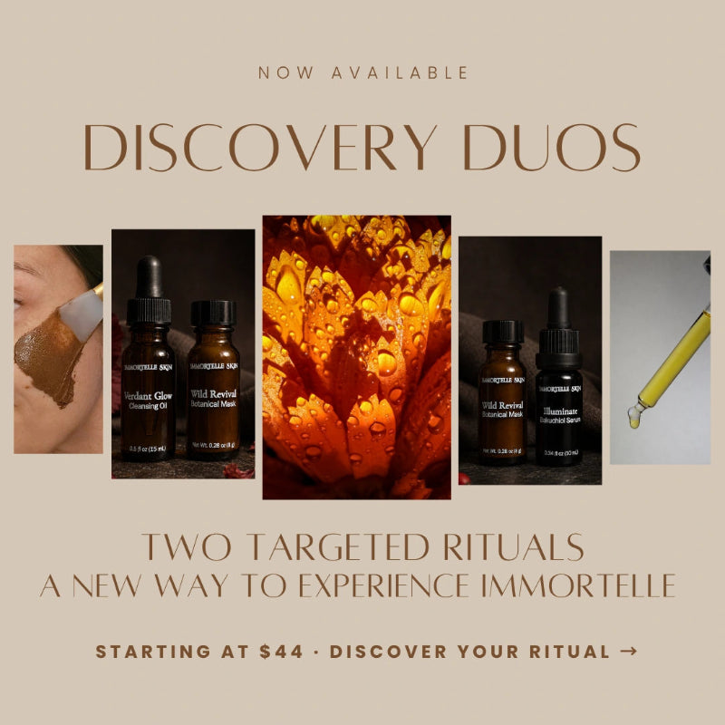Immortelle Skin New Release Discovery Duos Revive + Renew and Reset + Revive